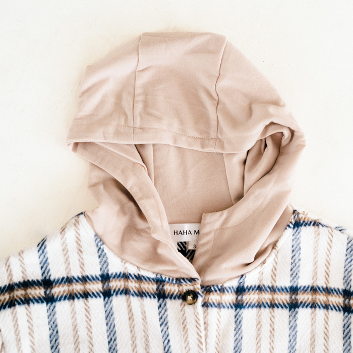 Cream & Navy Plaid Flannel - Child