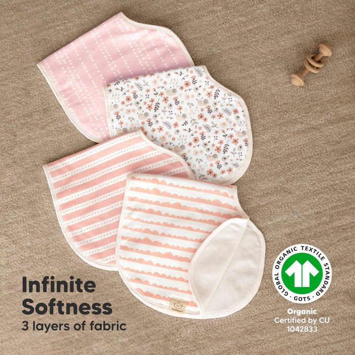 4-Pack Hallo Baby Burp Cloths- Sweet Charm