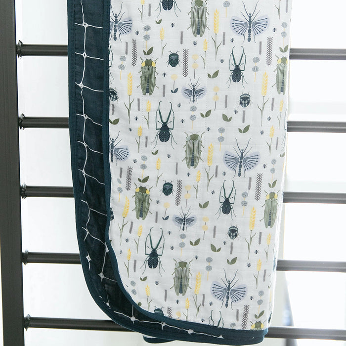 Busy Bugs 4 Layer Cotton Muslin Quilted Blanket