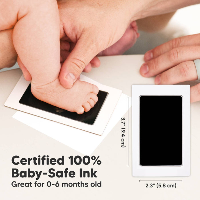 KeaBabies - Fond Inkless Baby Handprint and Footprint Kit, Newborn Gifts: White/Silver