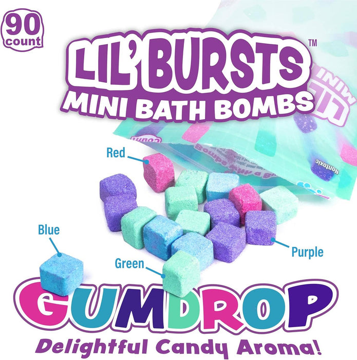 Lil' Bursts Mini Bath Bombs for Kids, 90 Count, Gumdrop