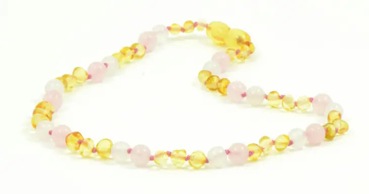 Polished Baltic Amber & Gemstone Necklace