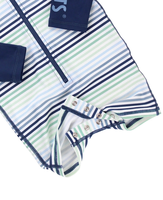Coastal Stripes Boy's Long Sleeve Rash Guard Swim Suit