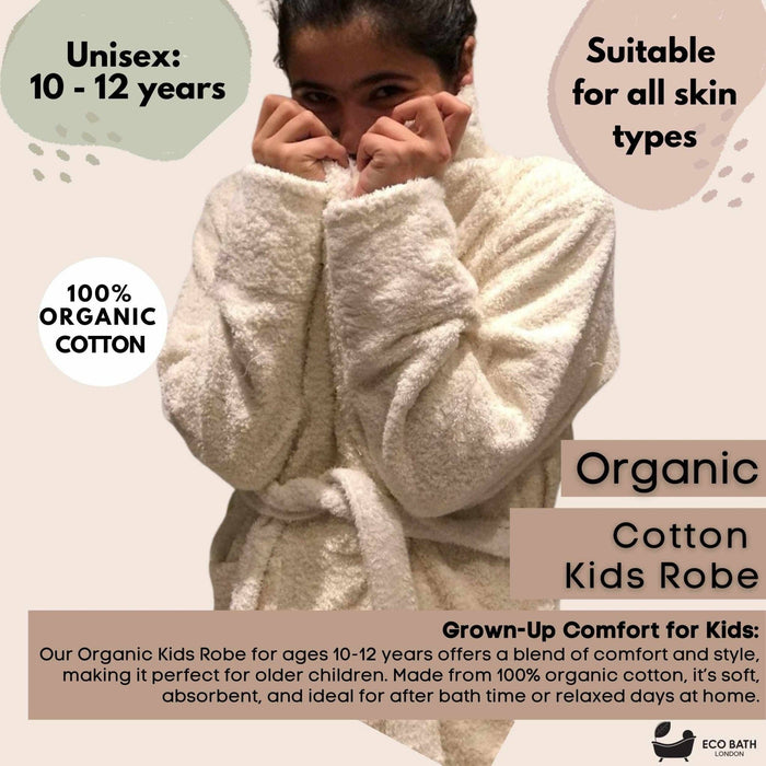 Hooded Toddler Bathrobe - GOTS Certified Organic Cotton