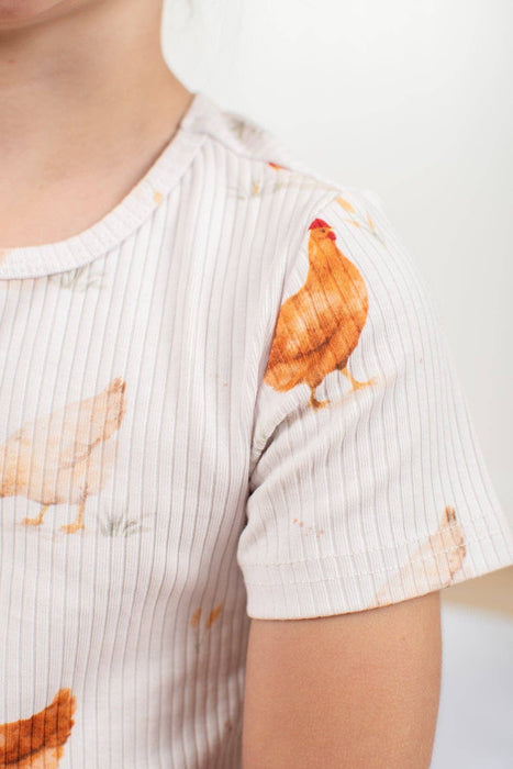 Classic Chickens Toddler/Youth Ribbed Cotton Pajama Set