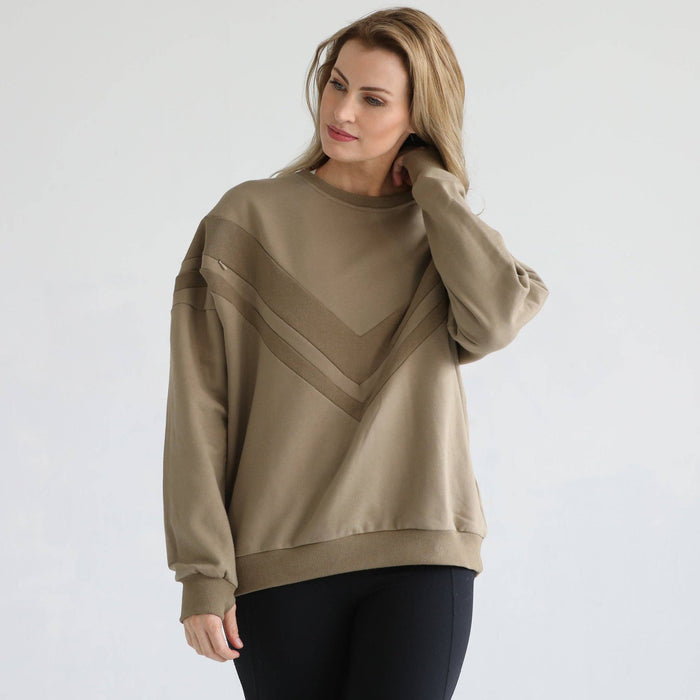 Dark Olive Isabella Oversized Nursing & Pregnancy Sweatshirt - Nature Baby Outfitter