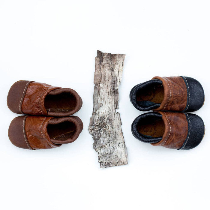 Two Tone Loafer Baby and Toddler Shoes( Black/Sable, Carob/Saddle)