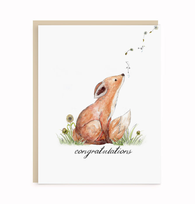 Baby Fox Wish | Baby Shower | Congratulations | New Baby Car