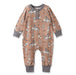Wild Wrangler/Brown Western Bamboo Henley Romper for Babies - Nature Baby Outfitter