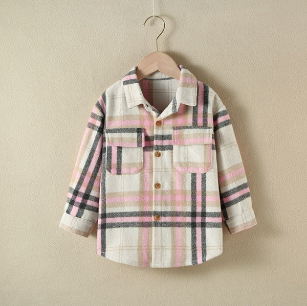 Pink Plaid Soft Cotton Flannel Shacket