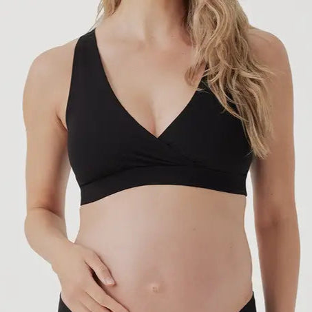 French Navy Maternity Nursing Bralette
