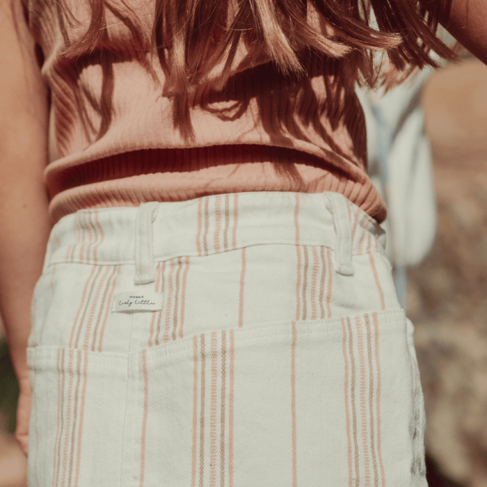 The Printed Short Sleeve Tee - Rose Stripe