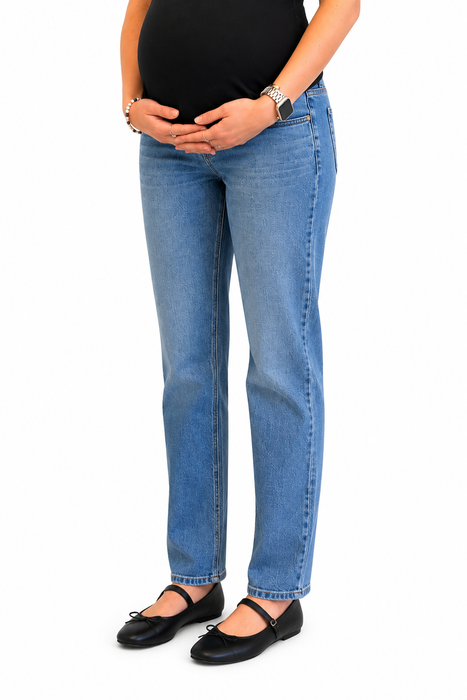 Maternity 30" Straight Leg Jean w/ Bellyband in Yonkers