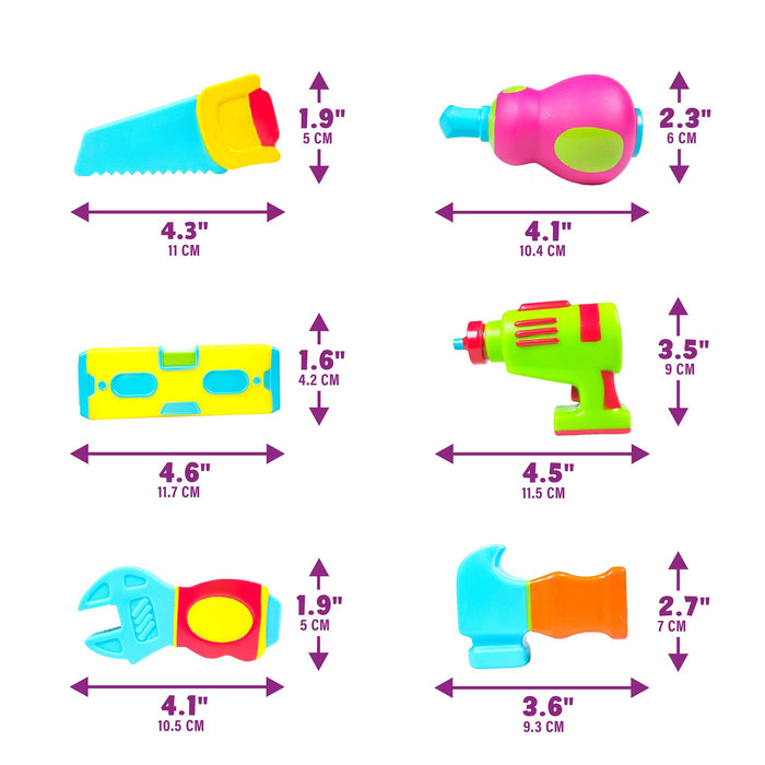 Tools Mold Free Bath Toys, 6 Pack