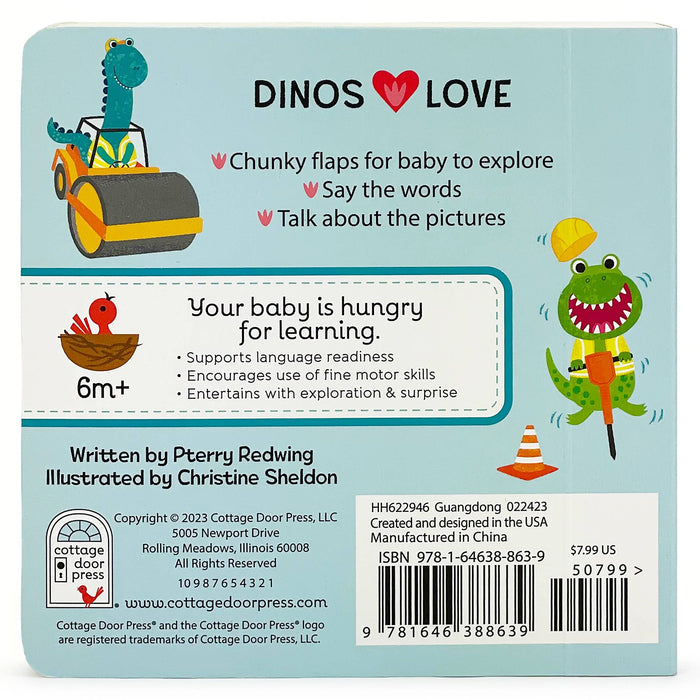 Dinos Love Diggers Lift-a-Flap Dinosaur Board Book