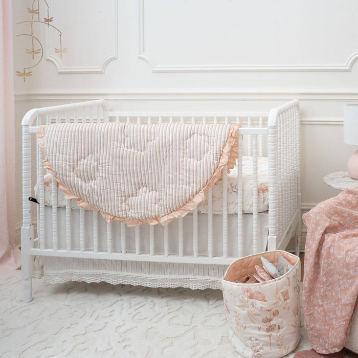 Off-White Lace Scallop Crib Skirt