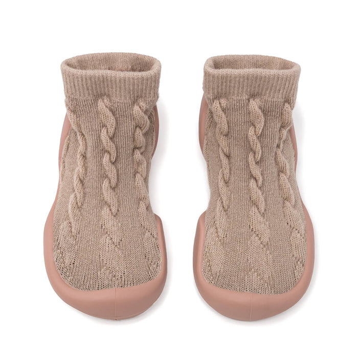 Brandy Rose Cable Knit Baby Crib Shoes