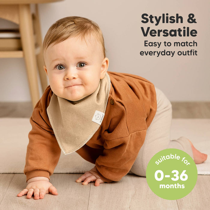 Muted Pastel 8-pack Baby Bandana Bibs for Girls and Boys - Nature Baby Outfitter