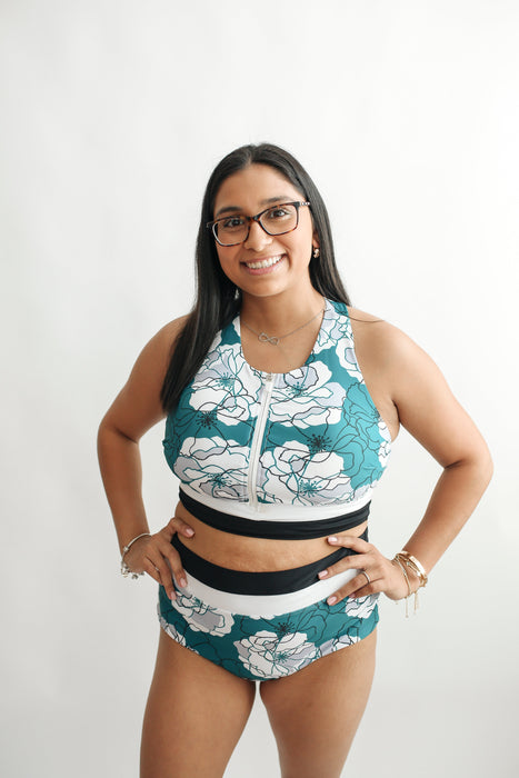 Crop Zip Up Breastfeeding Swimsuit Top - Nature Baby Outfitter