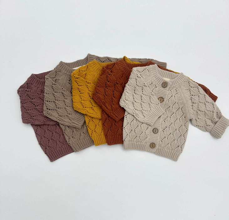 Annie Diamond Cardigan - Plum