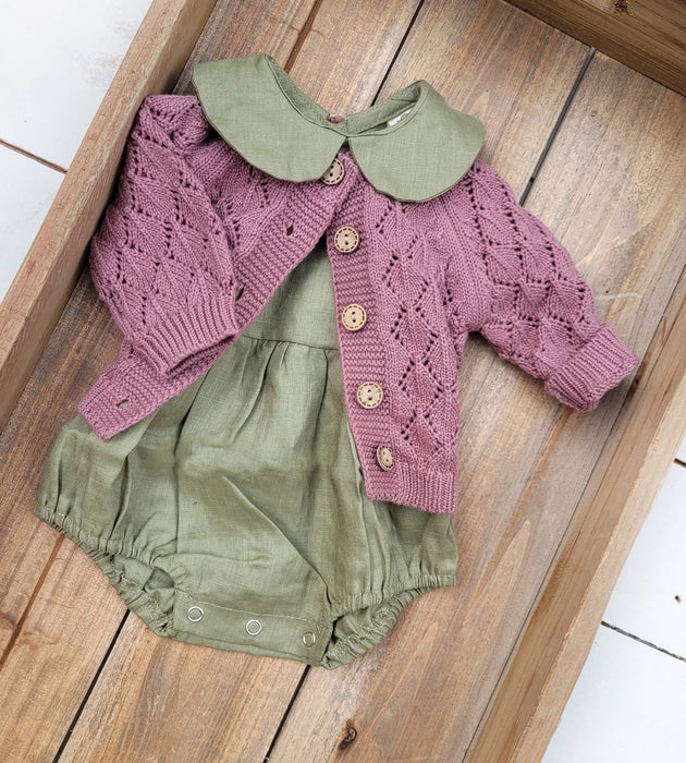 Annie Diamond Cardigan - Plum