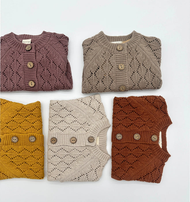 Annie Diamond Cardigan - Plum