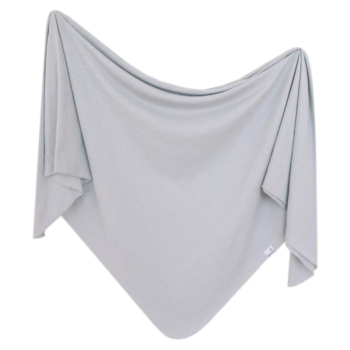 Ash Large Premium Rib Knit Swaddle Blanket