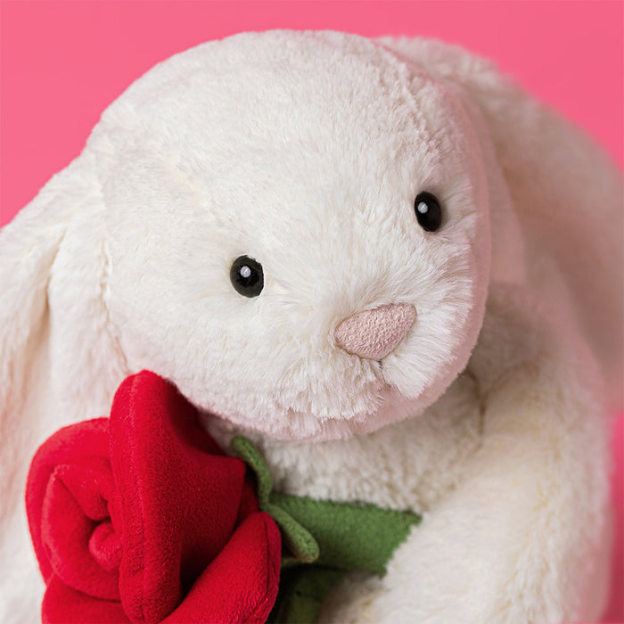 Jellycat Cream Bunny with Rose * LIMIT 1