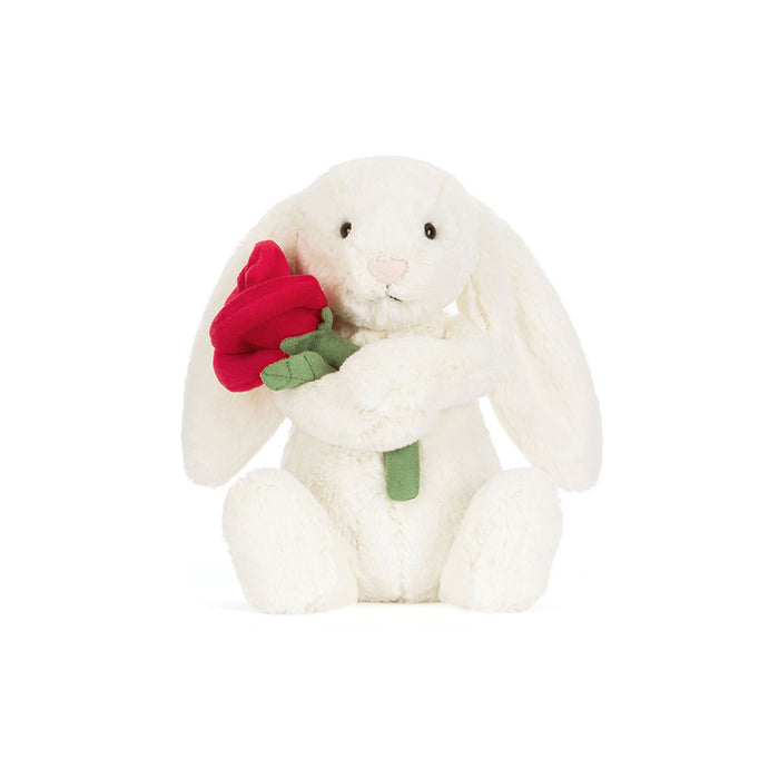 Jellycat Cream Bunny with Rose * LIMIT 1