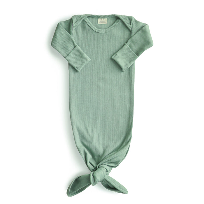 Ribbed Knotted Baby Gown - Nature Baby Outfitter