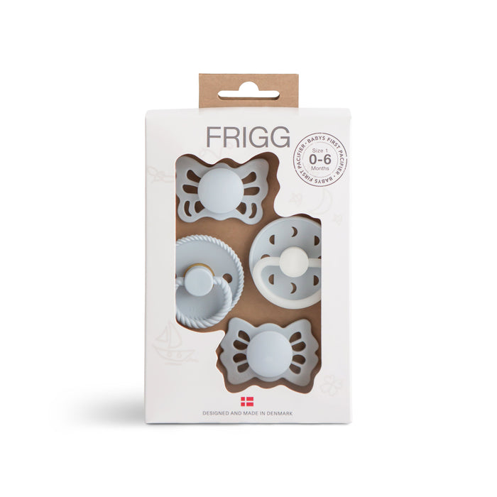 FRIGG Baby's First Pacifier Moonlight Sailing (Powder Blue) 4-Pack - Nature Baby Outfitter