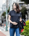 Short Sleeve Satin Maternity Shell Top with Concealed Nursing Zip - Nature Baby Outfitter