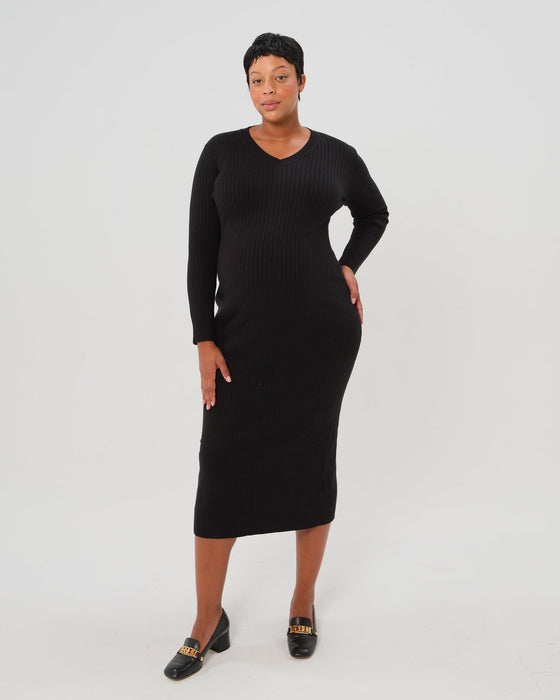 Full Body Ribbed Maternity & Nursing Midi Sweater Dress - Nature Baby Outfitter