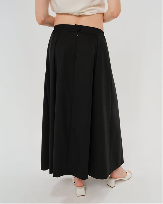 Over-Under Bump Pleated Maternity Maxi Skirt in All-Season Wool Blend - Nature Baby Outfitter