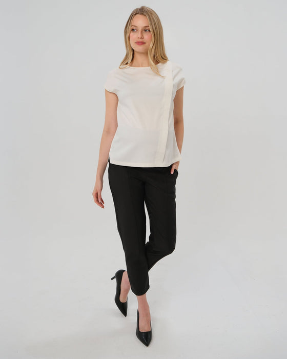 Slim Leg Maternity Work Pants in Black - Nature Baby Outfitter