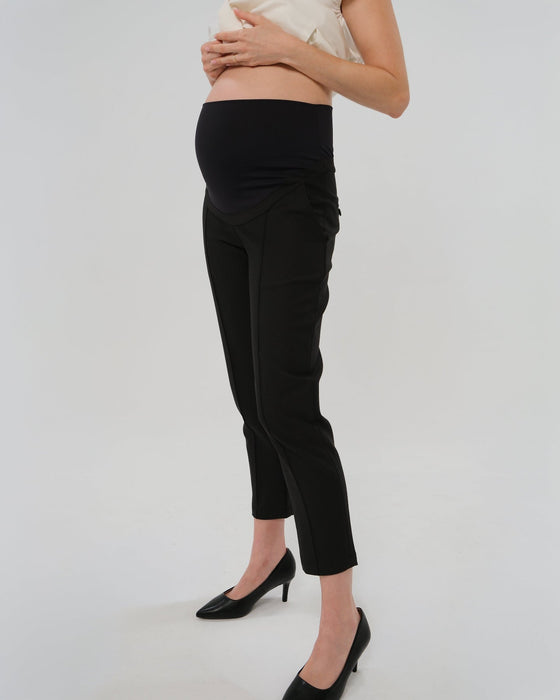 Slim Leg Maternity Work Pants in Black - Nature Baby Outfitter