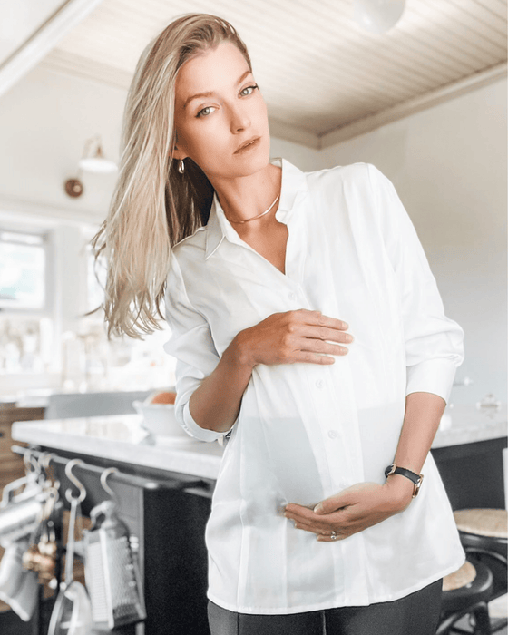 No-Gap Maternity Nursing Button Down Shirt in TENCEL (Regular & Petite) - Nature Baby Outfitter