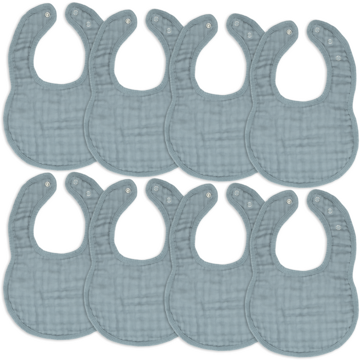 Muslin Bibs in Pacific Blue
