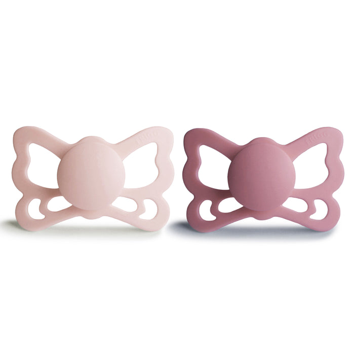 FRIGG Butterfly Anatomical Silicone Pacifier 2-Pack (6-18 Months) - Nature Baby Outfitter