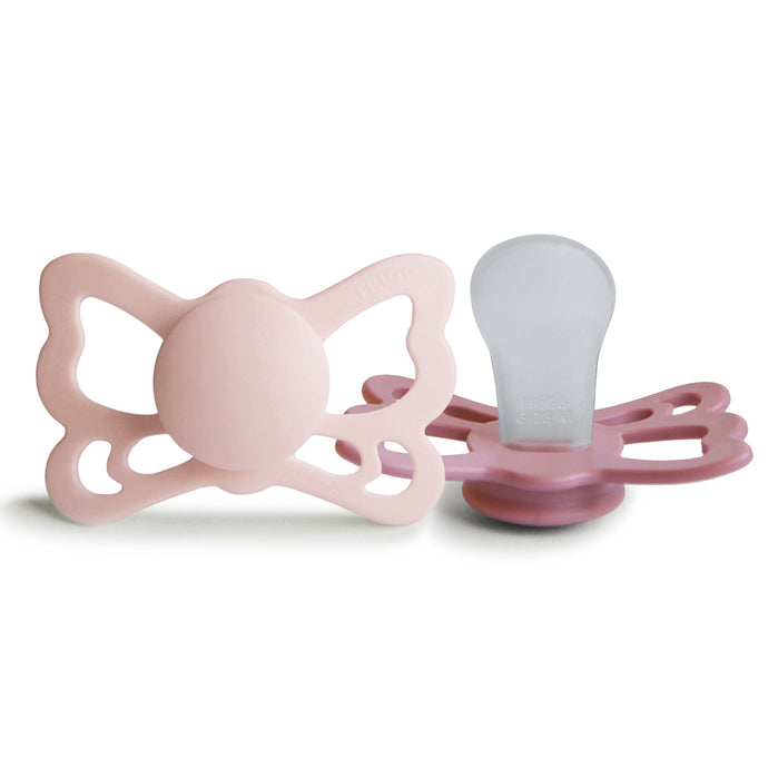 FRIGG Butterfly Anatomical Silicone Pacifier 2-Pack (6-18 Months) - Nature Baby Outfitter
