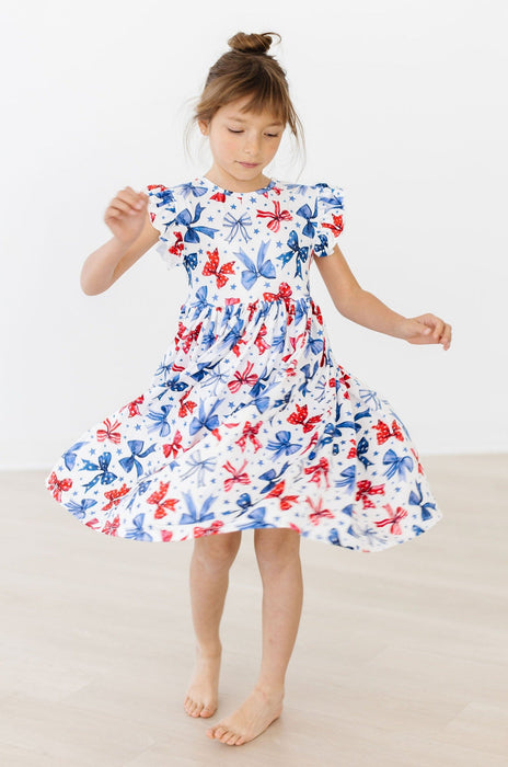Born to Sparkle Flutter Sleeve Twirl Dress