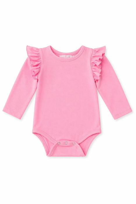 Bubblegum Pink L/S Flutter Bodysuit
