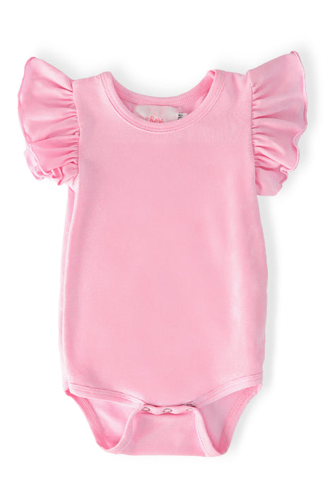 Bubblegum Pink S/S Flutter Bodysuit