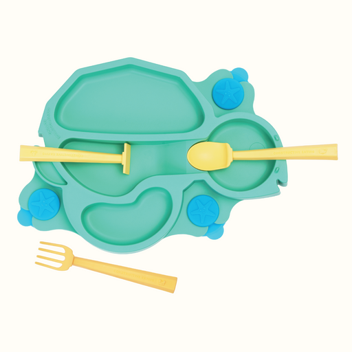 Turtle Training Plate and Utensils - Nature Baby Outfitter