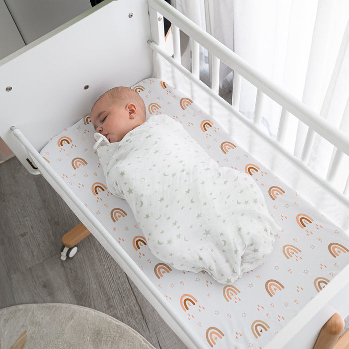 Muslin Swaddle Blankets 47” x 47” in Green, 4 Pack