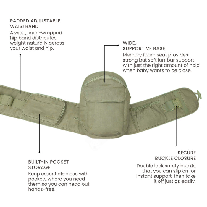 Copper Pearl Sage Linen Hip Carrier