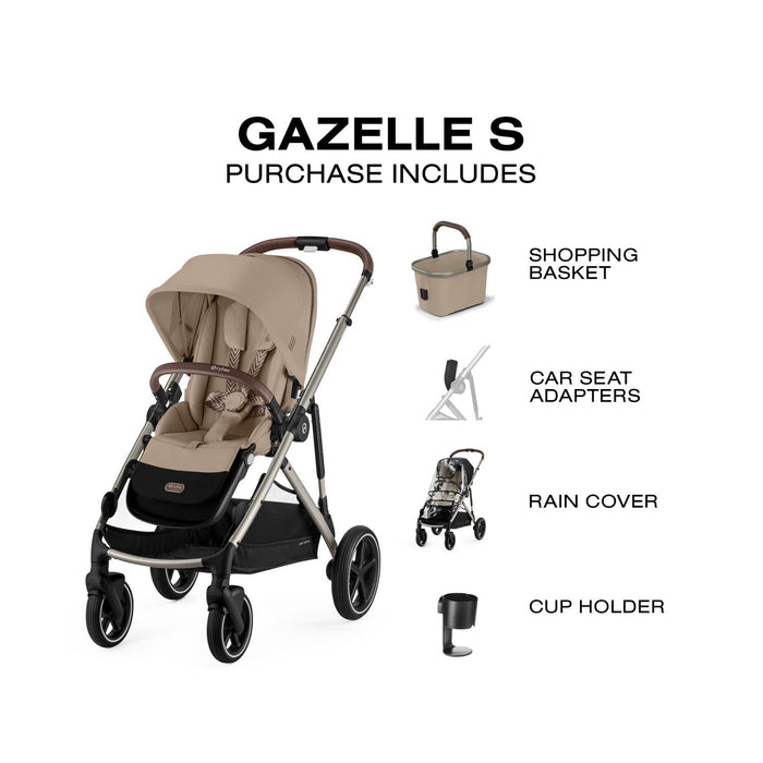 Gazelle S Stroller by Cybex Silver Frame with Stone Grey Seat