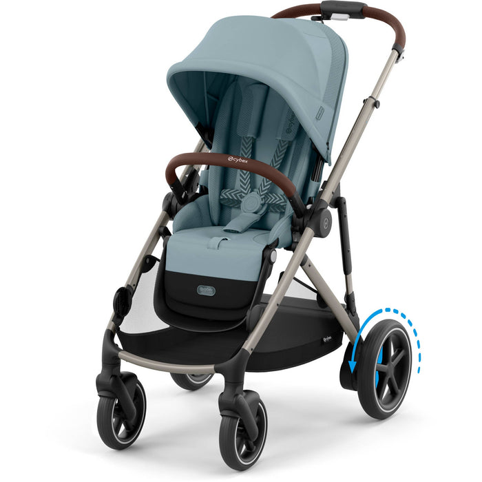 Cybex e-Gazelle S Electronic Assist Stroller Taupe Frame with Chocolate Brown Seat