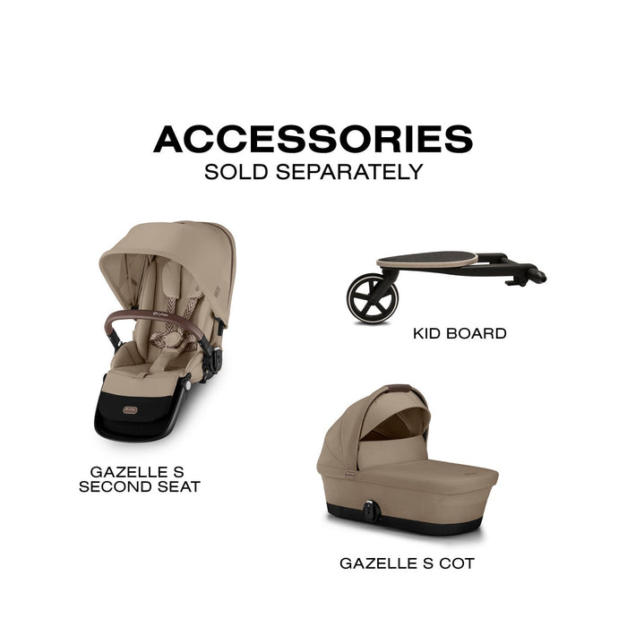 Gazelle S Stroller by Cybex Silver Frame with Stone Grey Seat