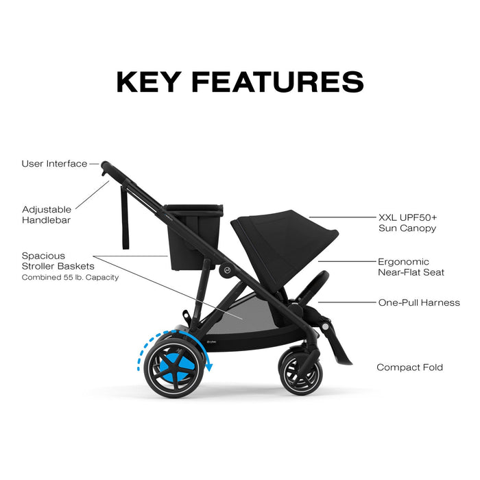 Cybex e-Gazelle S Electronic Assist Stroller Taupe Frame with Chocolate Brown Seat